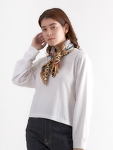 DOUBLE FACE SILK SCARF 65 / GLOBO & LEOPARD