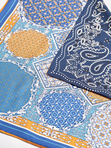 DOUBLE FACE SILK SCARF 65 / COLLAGE & BANDANA