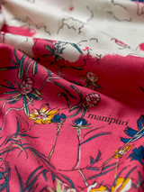 <ウールシルクカシミアストール88>ブルーメンガーデン