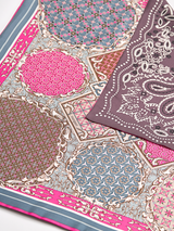 DOUBLE FACE SILK SCARF 65 / COLLAGE & BANDANA