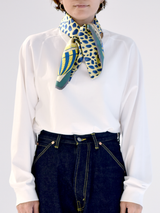 DOUBLE FACE SILK SCARF 65 / GLOBO & LEOPARD