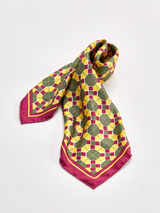 SILK SCARF 65 / GEOMETRIC PLAID