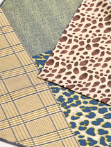 DOUBLE FACE SILK SCARF 65 / MATERIAL IMAGE & LEOPARDDOT