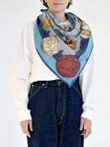 <ウールシルクカシミアストール88>プラネタ