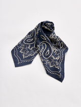 WOOL SILK CASHMERE STOLE 88 / KALEIDO BANDANA