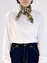 DOUBLE FACE SILK SCARF 65 / MATERIAL IMAGE & LEOPARDDOT
