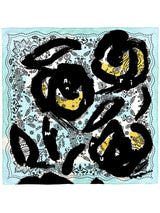 SILK SCARF 65 / FLOWER DRAW BANDANNA