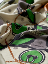 WOOL SILK CASHMERE STOLE 88 / SNOWGLOBE