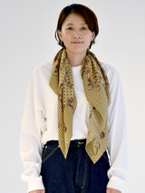 <ウールシルクカシミアストール88>ドットビット