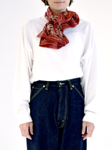 WOOL SILK CASHMERE STOLE 88 / KALEIDO BANDANA