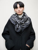 <ウールシルクストールヘリンボーン織120>カレイドバンダナ