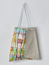 <プリントトートバッグL>リネン ベルト