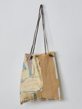 <プリントトートバッグL>ラフィア ウィッカーボトル