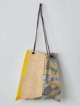 <プリントトートバッグL>ラフィア ウィッカーボトル