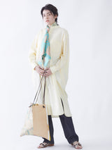 <プリントトートバッグL>ラフィア ウィッカーボトル