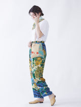 <プリントトートバッグS>ラフィア ウィッカーボトル