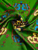 <シルクスカーフ88>オーナメント花柄