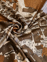 <レザー付きシルクスカーフ88> ルーフトップビュー