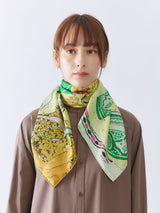 <シルクスカーフ88>コーヒー柄