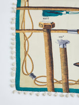 COTTON SILK STOLE WITH POMPOM 120 / STICK