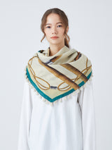 COTTON SILK STOLE WITH POMPOM 120 / STICK