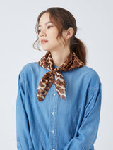 COTTON SCARF 65 / LEOPARD BEG