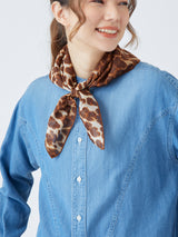 COTTON SCARF 65 / LEOPARD BEG