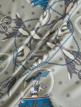 <シルクスカーフ88>スノーグローブ