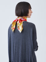 <シルクスカーフ65>コラージュフラワーバルーン