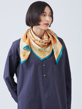 <シルクスカーフ88>スノーグローブ