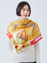 SILK SCARF 88 / COLLAGE FLOWER BALLOON