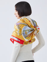 SILK SCARF 88 / COLLAGE FLOWER BALLOON