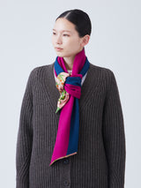 WOOL SILK W MUFFLER COMBINATION / ANTIQUE FLOWER