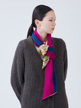 WOOL SILK W MUFFLER COMBINATION / ANTIQUE FLOWER