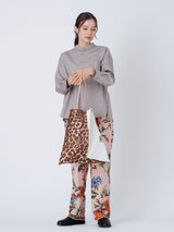 <キルティングトートバッグL>レオパードベグ