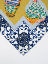 <シルクスカーフ88>コラージュウィッカーボトル