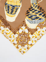 <シルクスカーフ65>コラージュウィッカーボトル