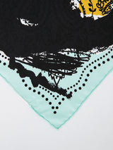 SILK SCARF 65 / FLOWER DRAW BANDANNA