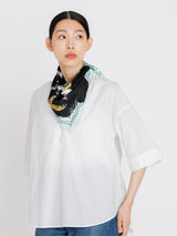 SILK SCARF 65 / FLOWER DRAW BANDANNA