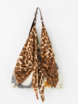 FRONT RIBBON BAG L / LEOPARD BEG