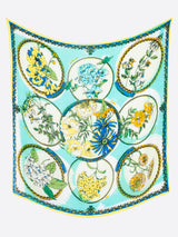 <リネンミックスストール120>コラージュサークルフラワー