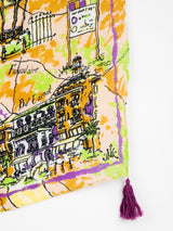 LINEN MIX STOLE WITH TASSEL 120 / RESORT MAP