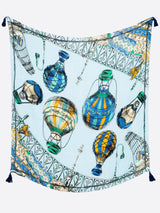 <リネンミックスストールタッセル付き120>バルーンスカイ