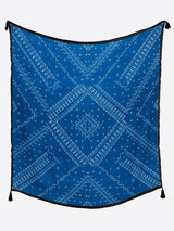 <リネンミックスストールタッセル付き120>ボーダーバンダナ