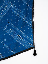 <リネンミックスストールタッセル付き120>ボーダーバンダナ