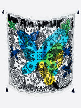 <リネンミックスストールタッセル付き120>バタフライドローバンダナ