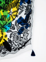 <リネンミックスストールタッセル付き120>バタフライドローバンダナ