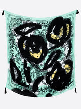 <リネンミックスストールタッセル付き120>フラワードローバンダナ