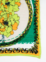 <リネンミックスストール120>コラージュサークルフラワー