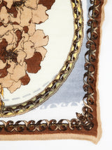 <リネンミックスストール120>コラージュサークルフラワー